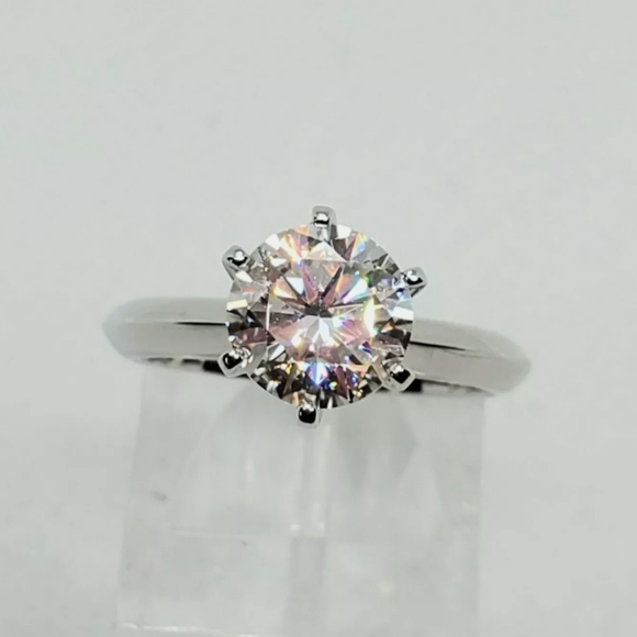 Genuine Moissanite Jewelry - 3 TCW GENIUNE  BRILLIANT WHITE MOISSANITE